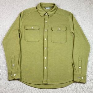 Stio Alpin Wool Blend Shirt Men's Size M Green Long Sleeve Button Up Midweight